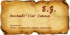 Bockmüller Zakeus névjegykártya